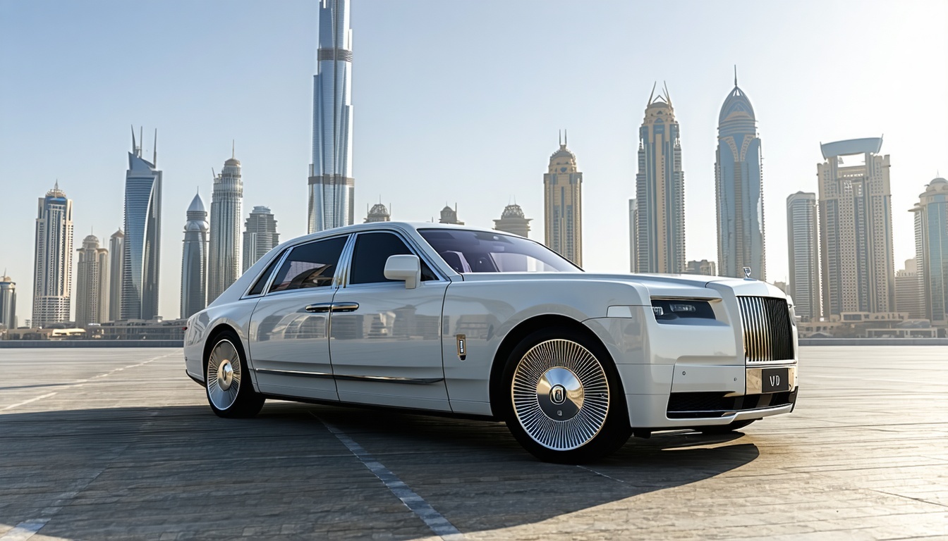 Luxury vehicle ready for a Dubai road journey