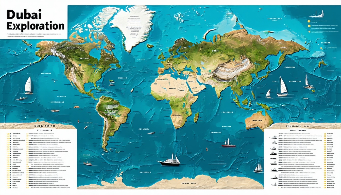 Personalised travel itinerary map for Dubai exploration